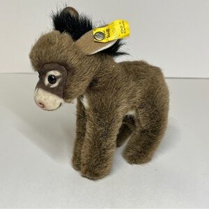 Vintage Steiff Assy Donkey Stuffed Animal Plush 1510/14 Brown 5" Tall Germany